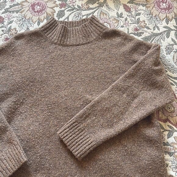 Well Worn | Brown Speckled Turtle Neck Sweater Size L - Picture 3 of 5